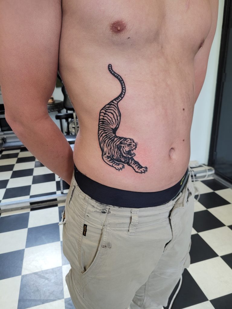 tiger tattoo, inkfish tattoo shop Rotterdam