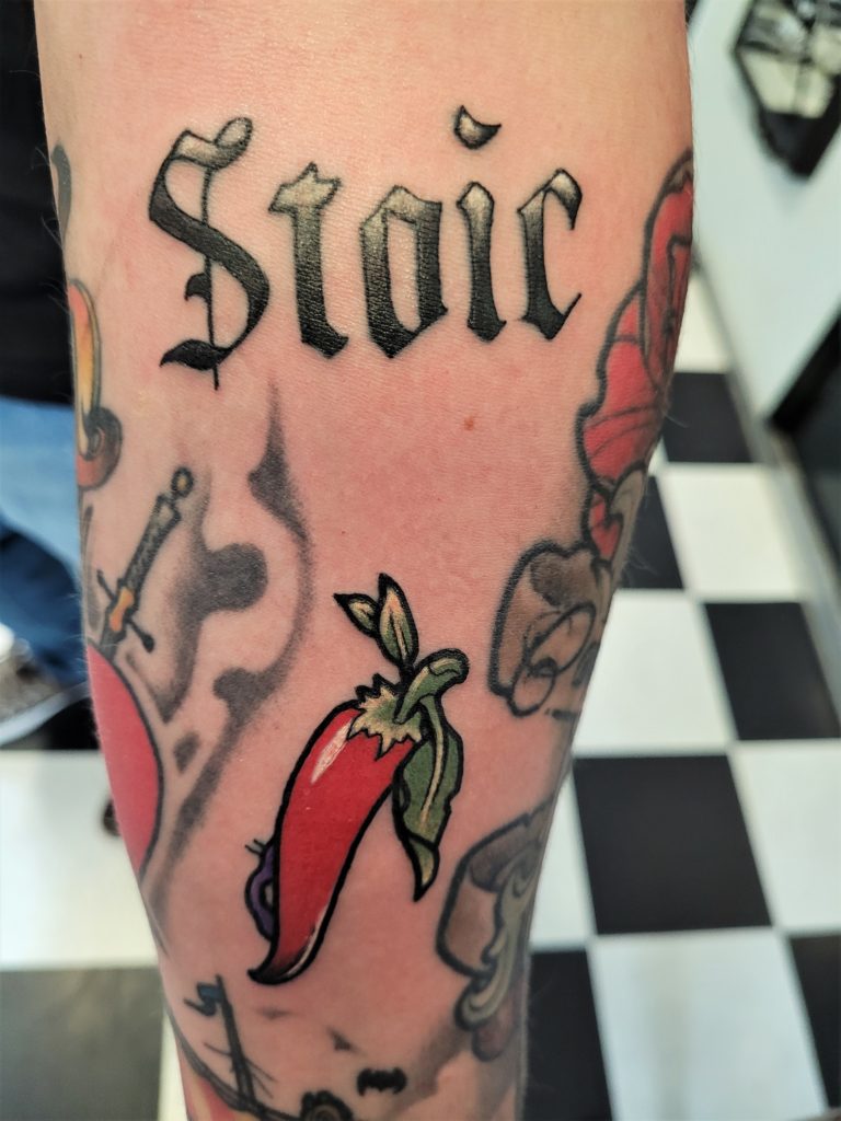 chili tattoo lettering