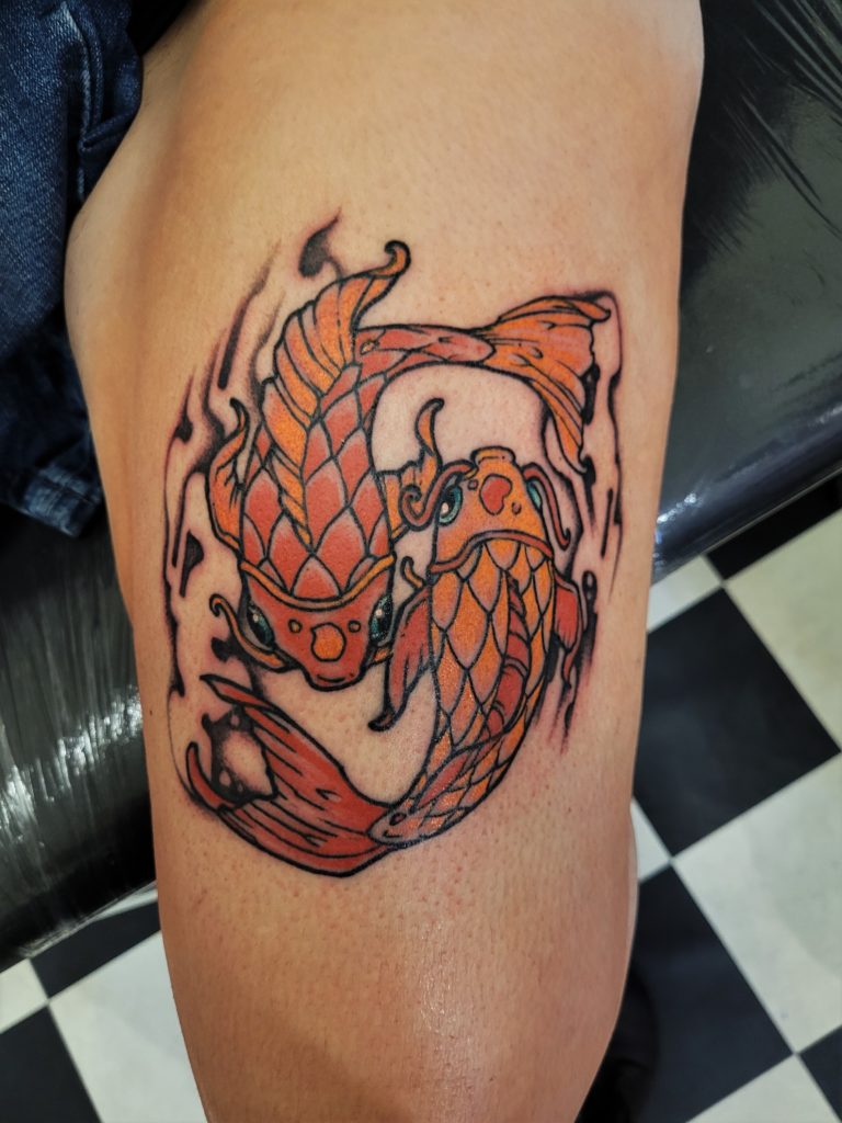 koi fish tattoo by our tattooshop