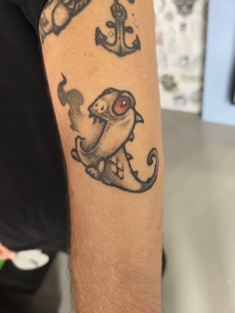 funny dragon tattoo, Rotterdam custom tattooshop