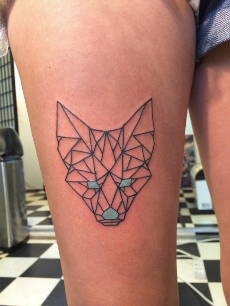 Geometric fox tattoo