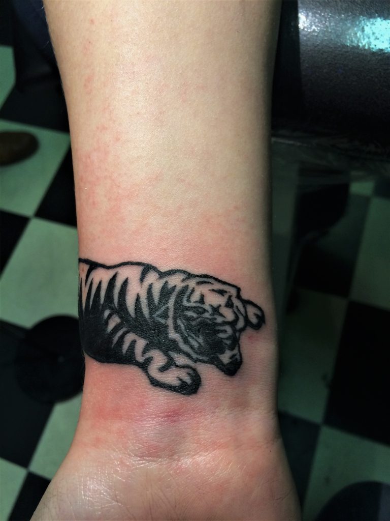 tiger arm tattoo graphic coverup design