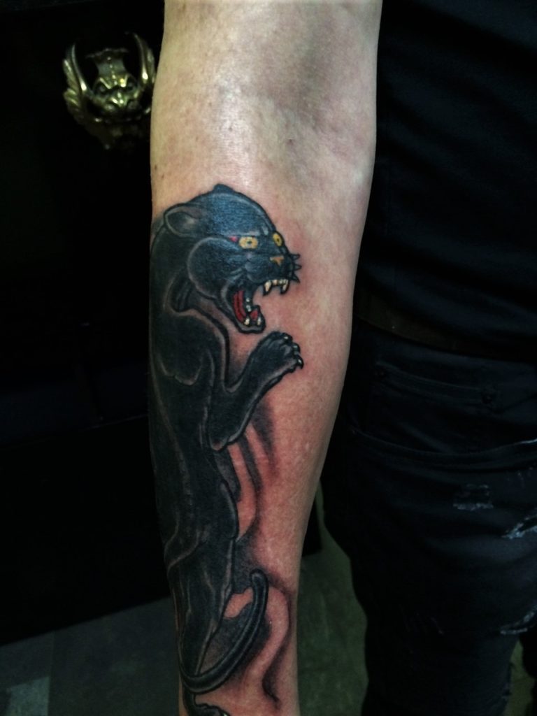 panther oldschool tattoo is very newschool.