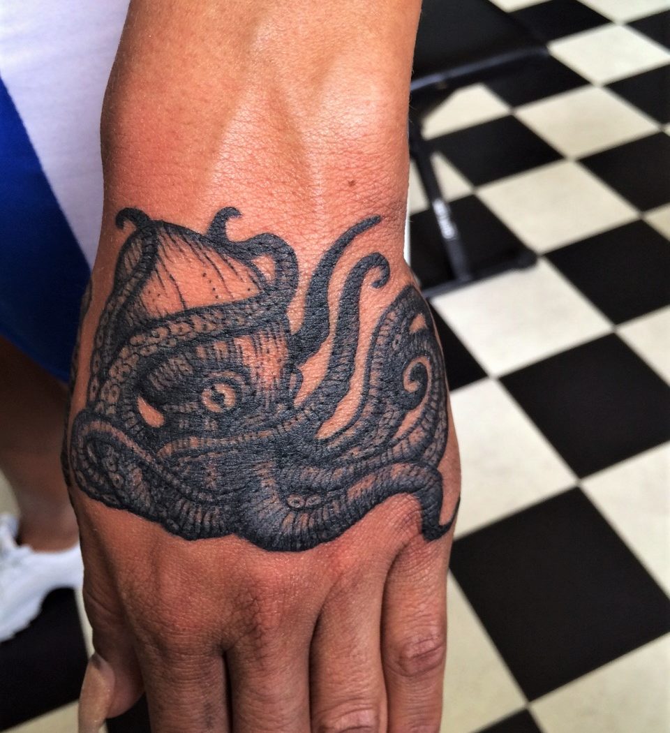 custom octopus from our Rotterdam tattooshop
