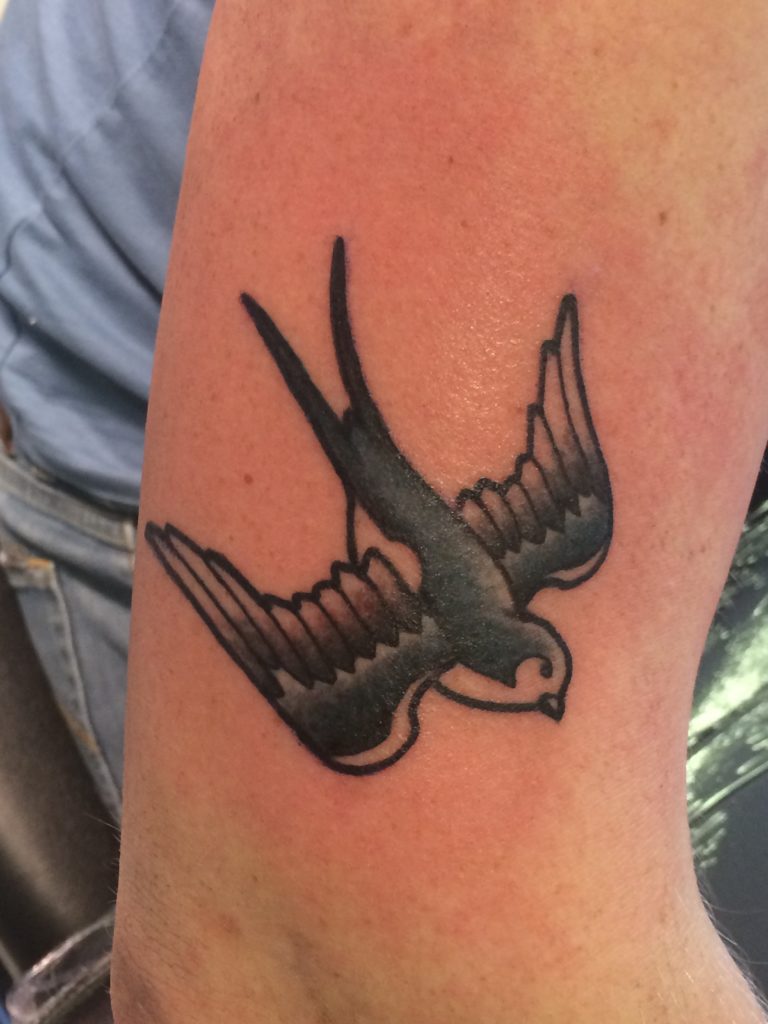 swallow tattoo from our Rotterdam tattooshop