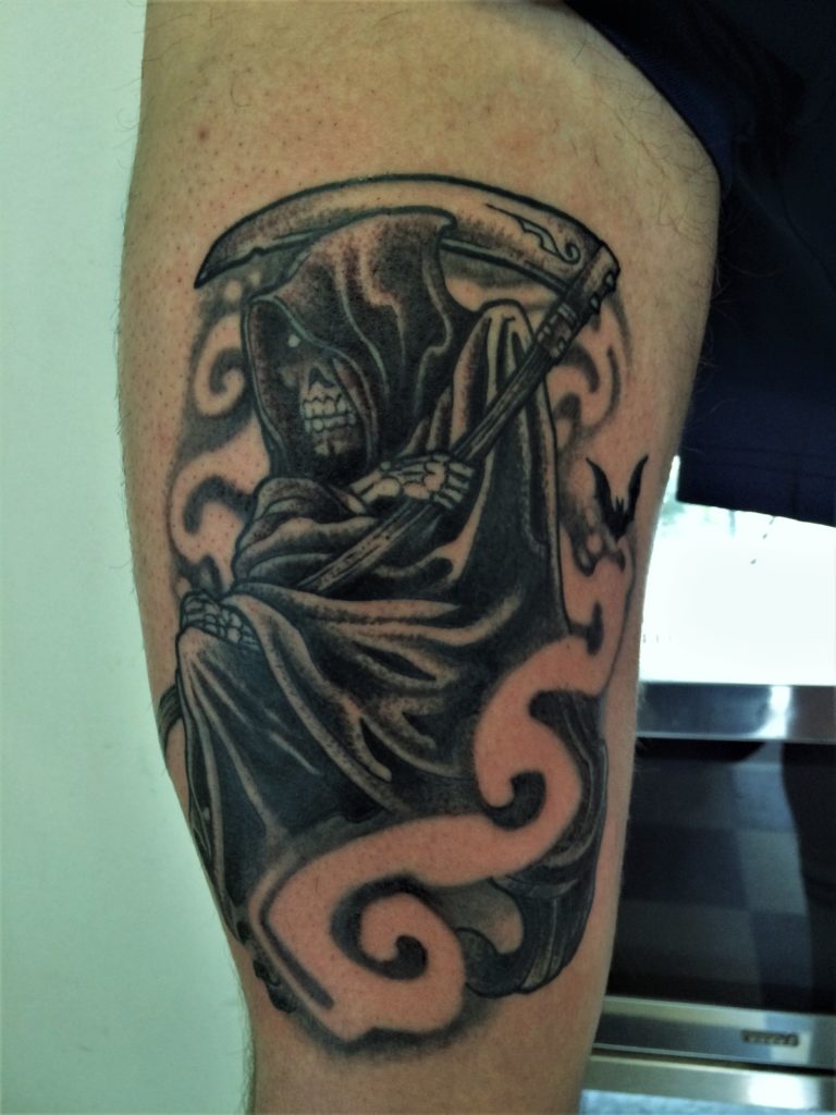 grim reaper tattoo from our rotterdam tattooshop.