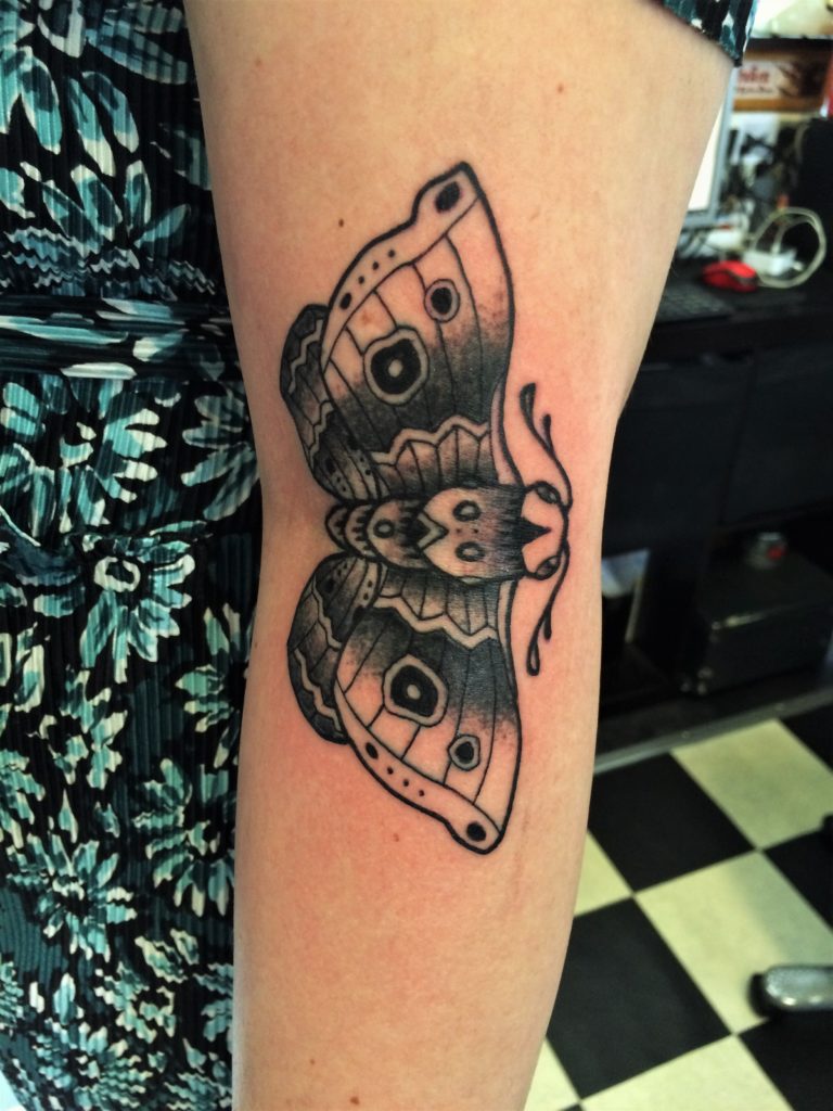 oldschool tattoo moth