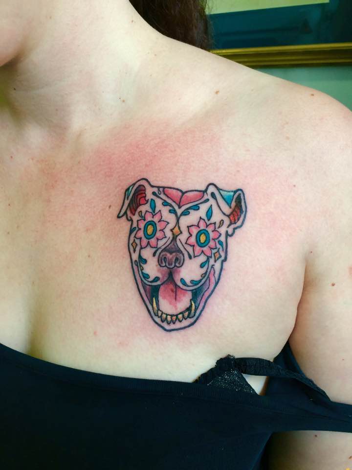 dia de los muertos tattoo dog.