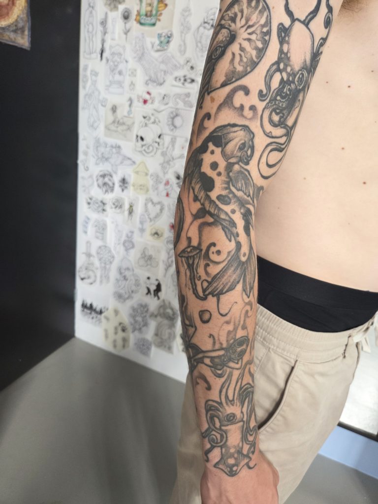 tattoo sleeve fish sea life